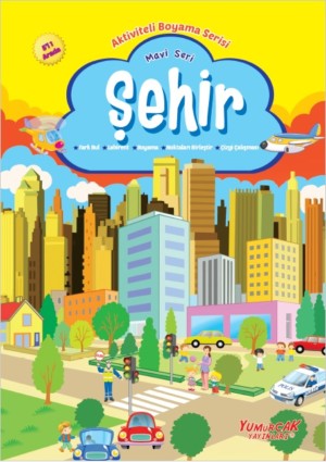 Şehir - Aktiviteli Boyama Kitabı (Mavi)