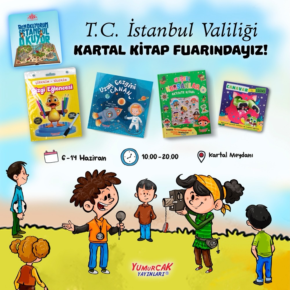 Kartal Kitap Fuarı standımıza bekliyoruz. 
#benokiyorumistanbulokuyor #yumurcak