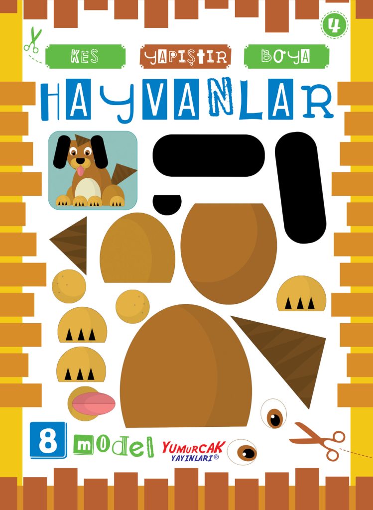Kes Yapıştır Boya - Hayvanlar - 8 Model içerir